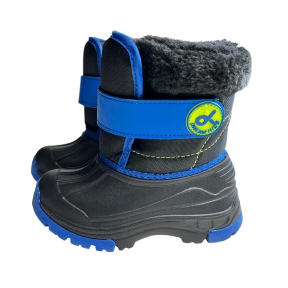 Little Boys Black & Blue Fur Lined Winter Boots Toddler Size EU 23 - Picture 7 of 11